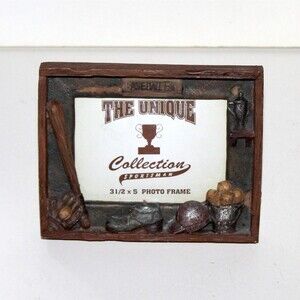 Baseball Photo Frame vintage sports 3D The Unique  2.5" x 3.5" glove bat